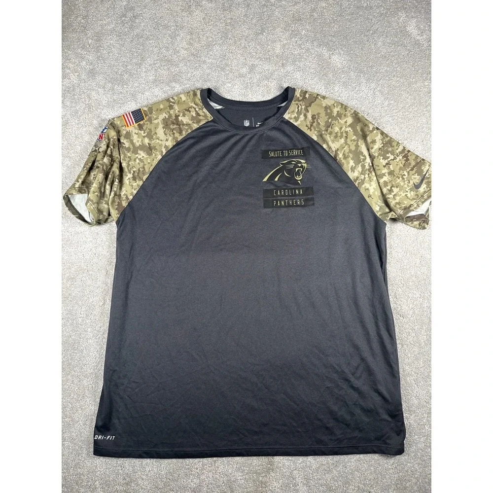 Nike Dri-fit Carolina Panthers Salute To‎ Service NFL On Field Shirt XXL Camo
